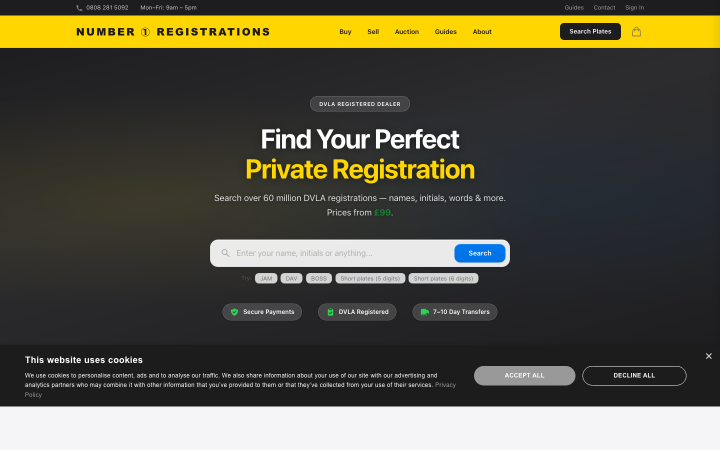 Number 1 Registrations